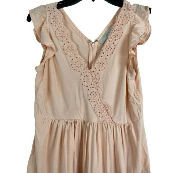 Loft Women V-Neck Crop Peplum Short Sleeve Top Blouse Size 2 - Picture 4 of 5